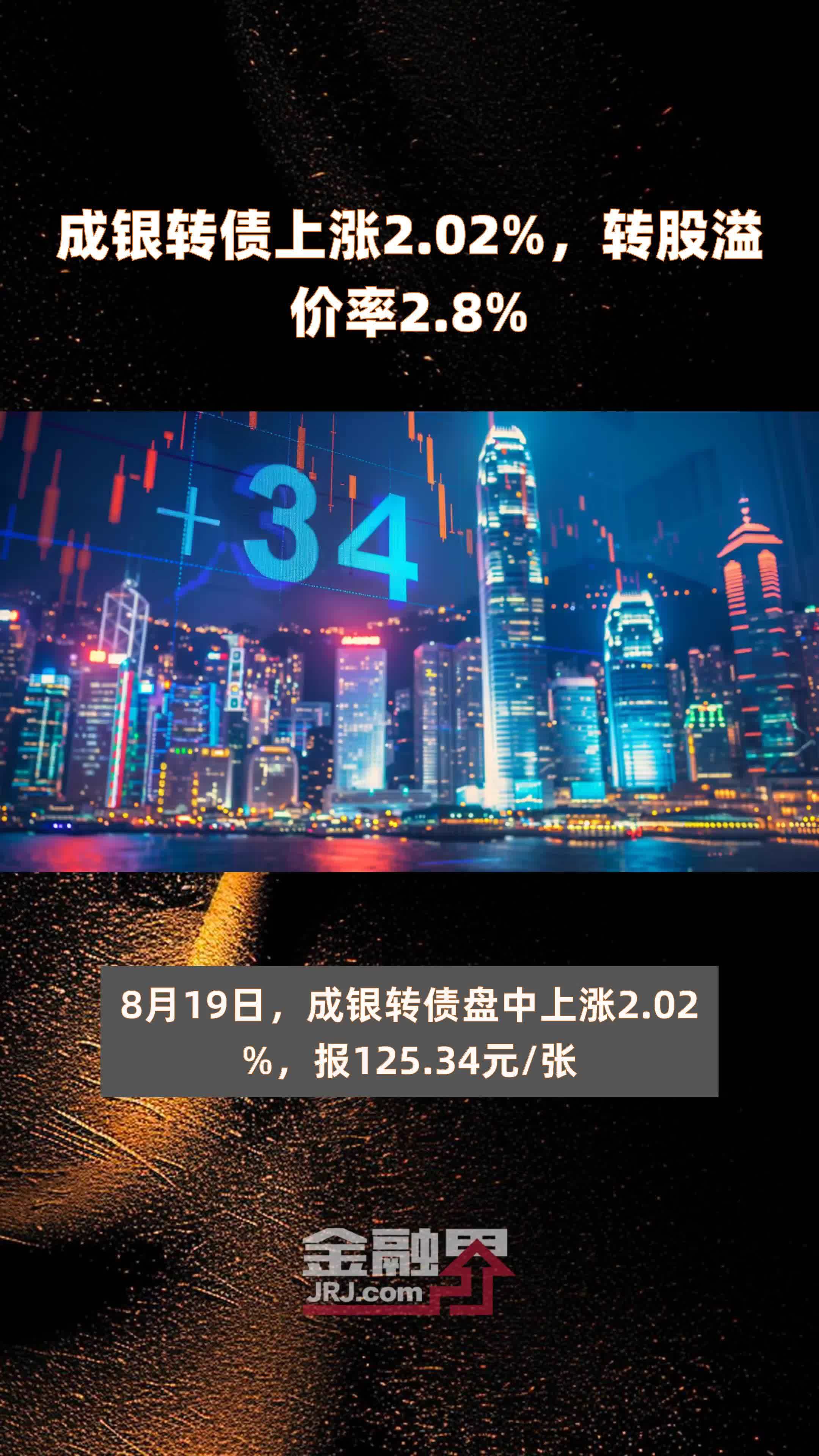 成银转债上涨2.02%，转股溢价率2.8% |快报