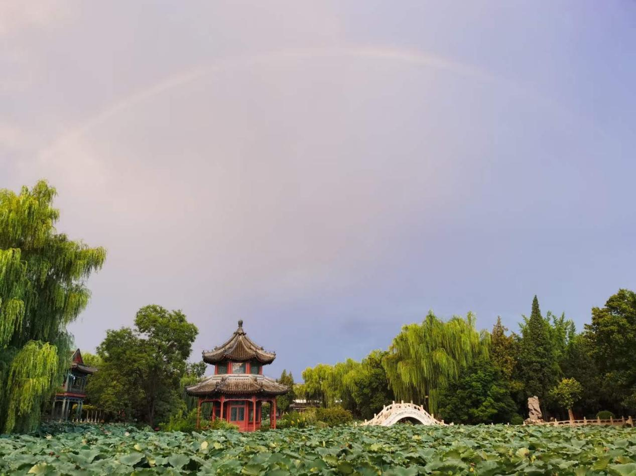 蓝天飞虹图片