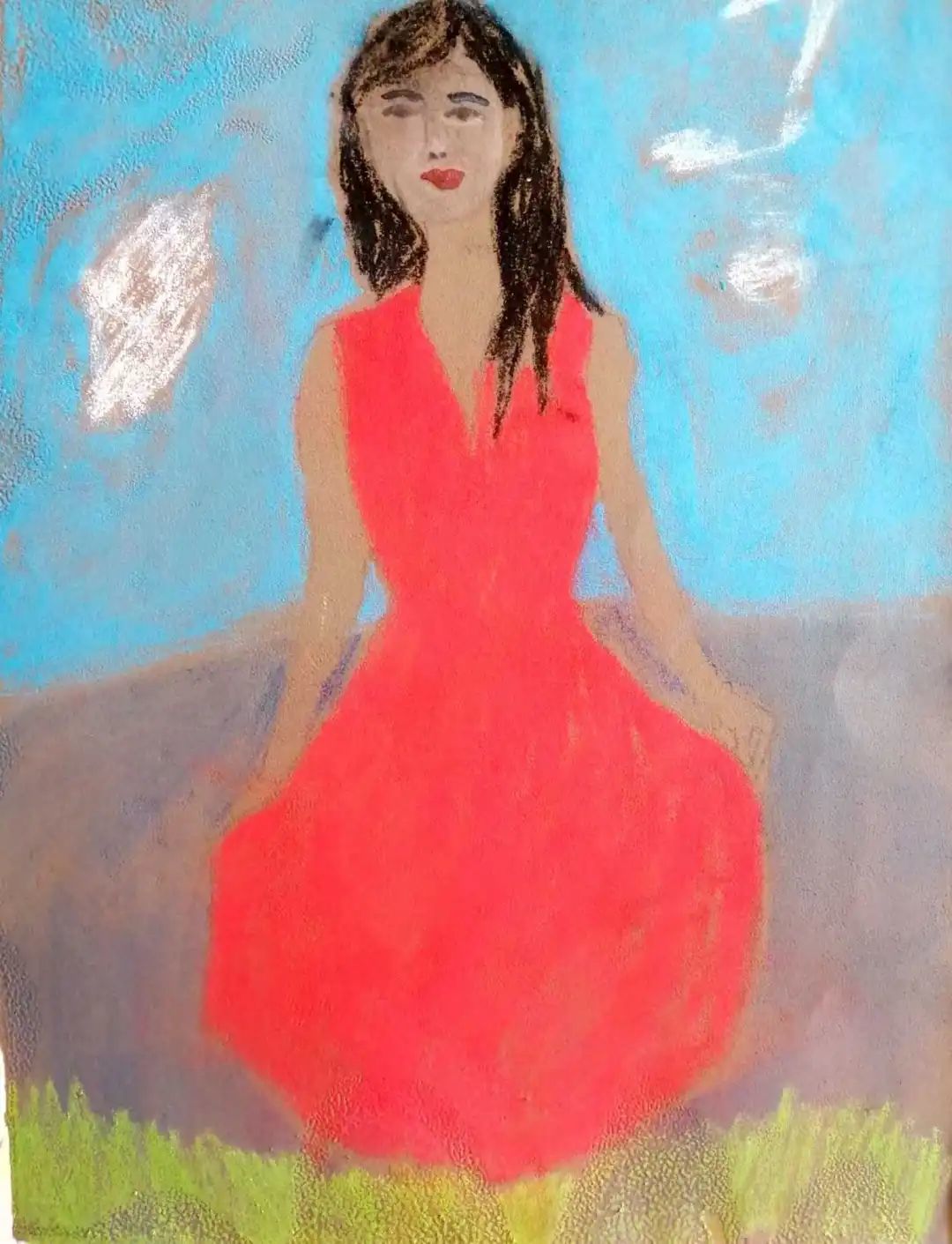 梦雨画作:我的自画像