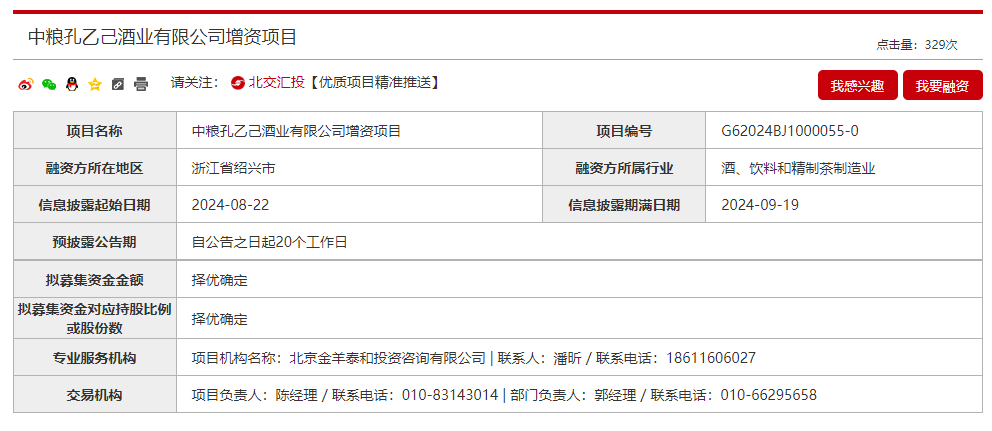 中粮孔乙己酒拟启动融资 2023年负债9219.11万元