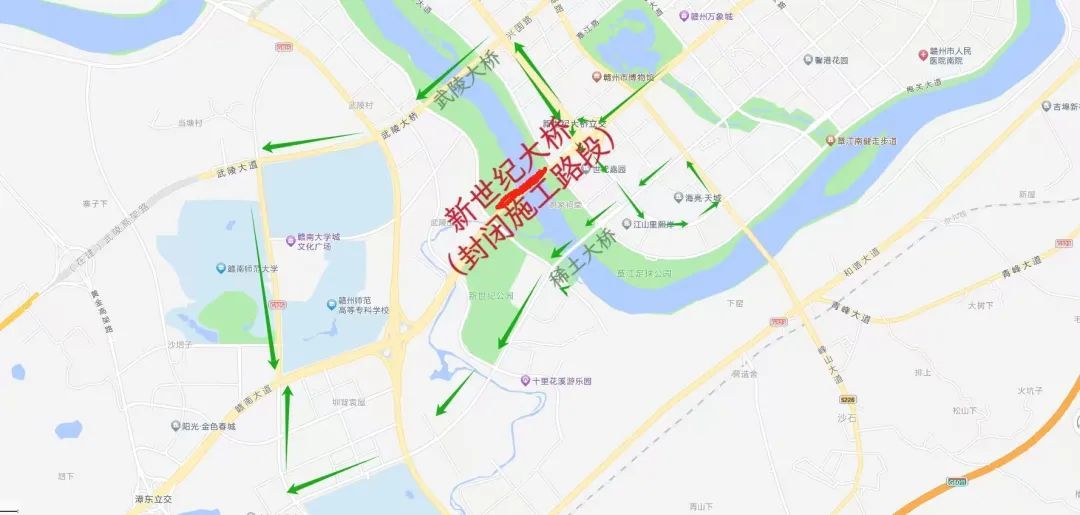 8月27日起 赣州新世纪大桥占道封闭施工
