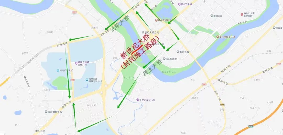 8月27日起 赣州新世纪大桥占道封闭施工