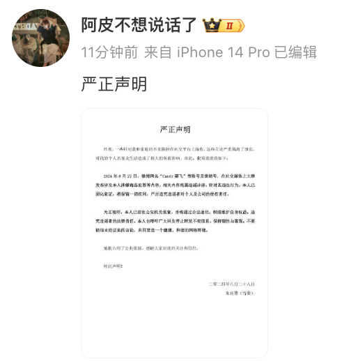 网红雪梨恢复吸毒传说：“本东说念主已赶赴公安机关报案”