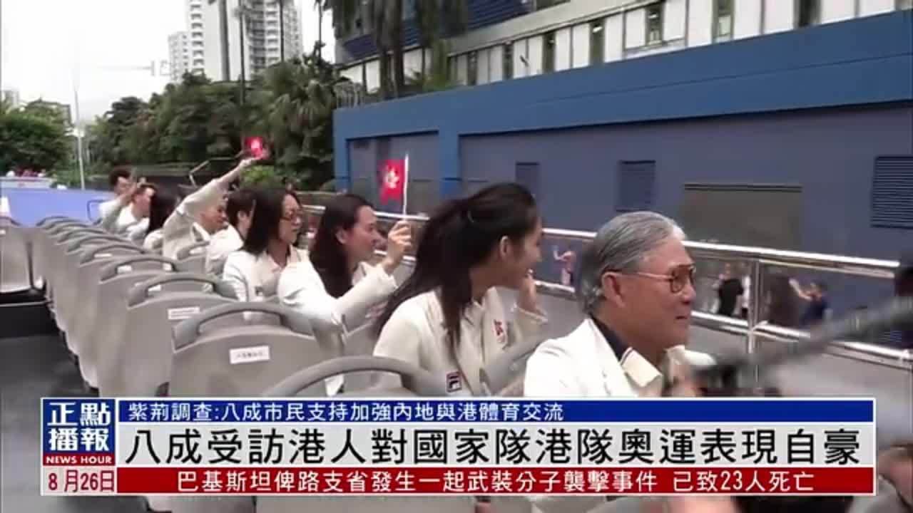 八成受访港人对国家队港队奥运表现感到自豪