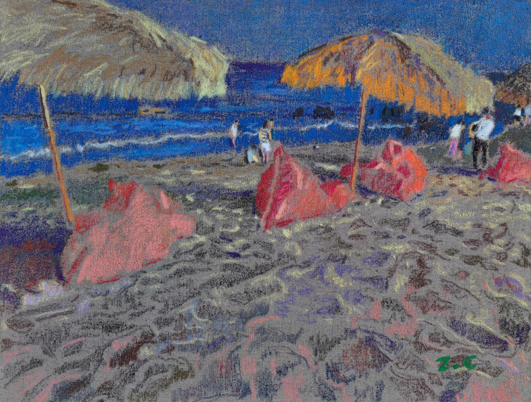 《荣成夏日的夜1》布面油画 65&times;50cm 2024