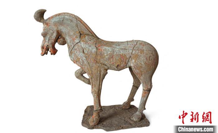 山西大同恒安街北魏时期M96号墓出土的陶马。山西省考古研究院 提供