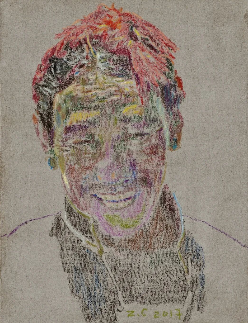 《我在高原遇见你-4》布面油画棒 65&times;50cm 2017