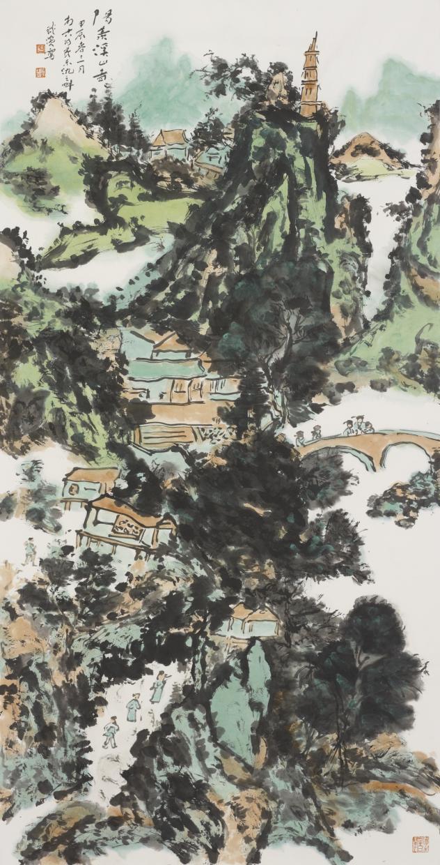 蒋琰滨《阳羡溪山图》137cmx69cm纸本设色2024年