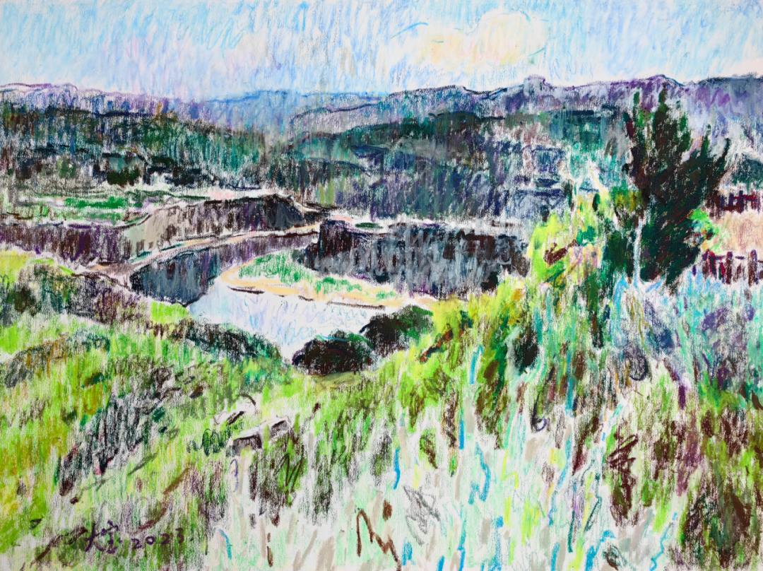 《准格尔黄河大峡谷》布面油画 80&times;60cm 2023