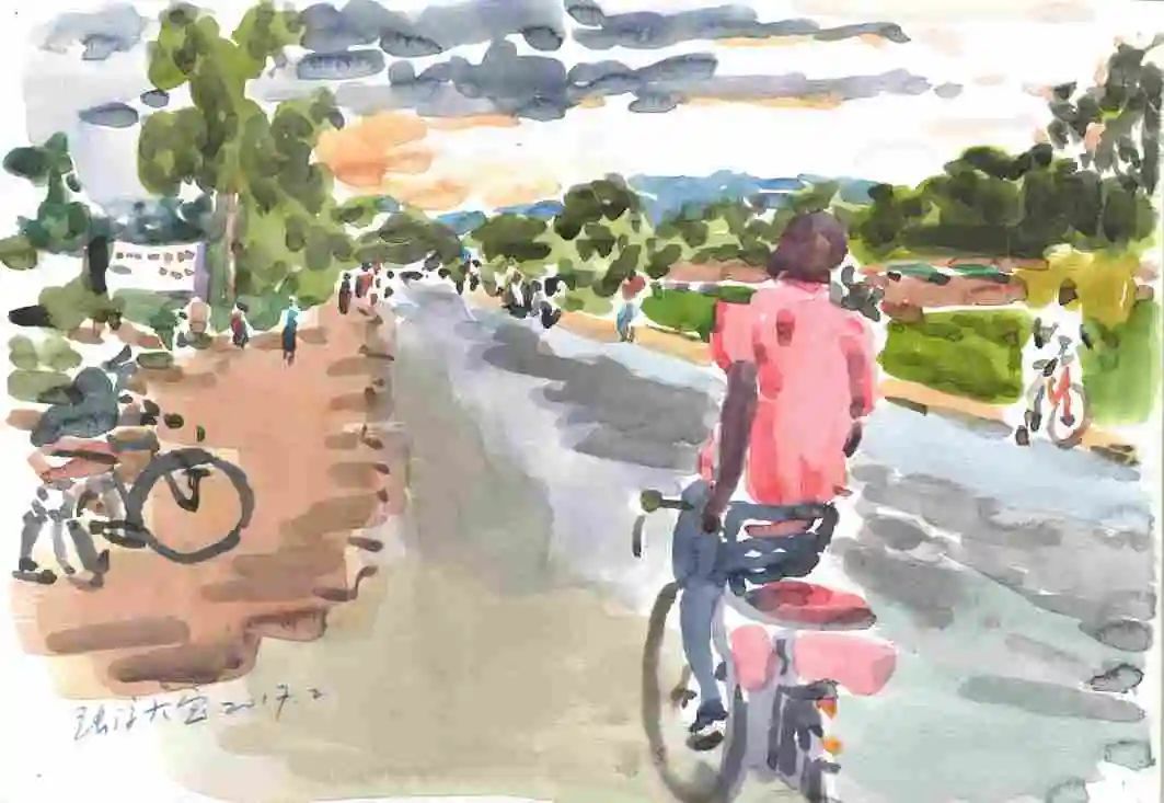 《自行车的故事-1》纸本水彩 24&times;32cm 2017