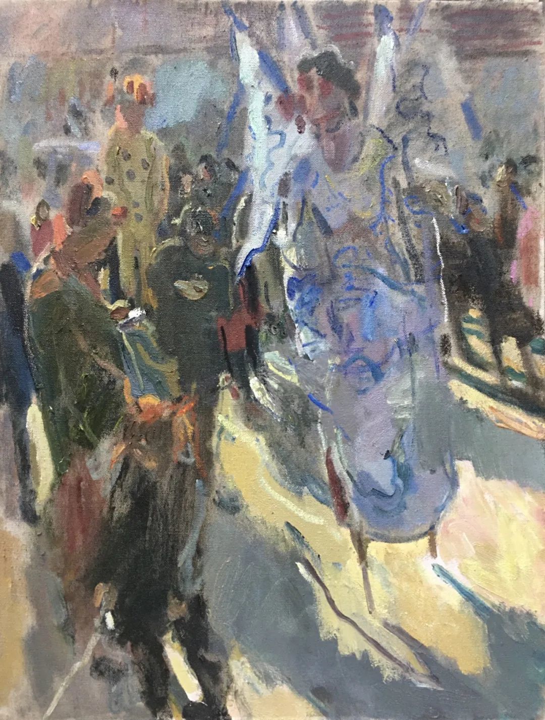 《天降神兵》布面油画 65&times;50cm 2018