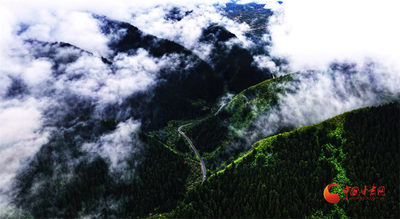 秋雨绵绵兴隆山现云海奇观