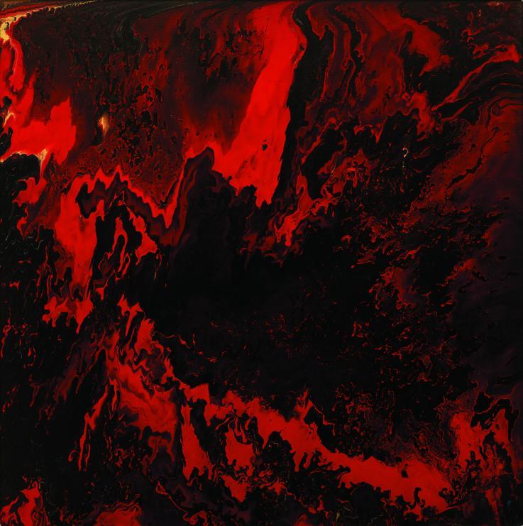 承强《红与黑》100cmx100cm布面油彩2024年