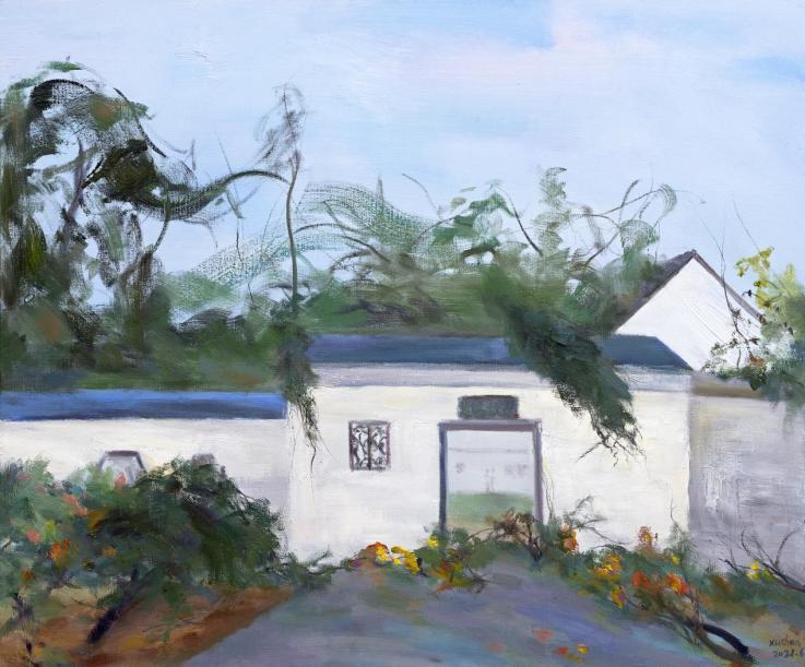 钱旭辰《印象&middot;悲鸿故居》100cmx120cm布面油彩2021年