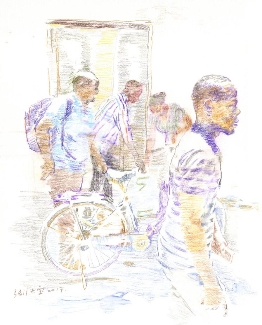 《自行车的故事4》 纸本彩铅 50&times;40cm 2017