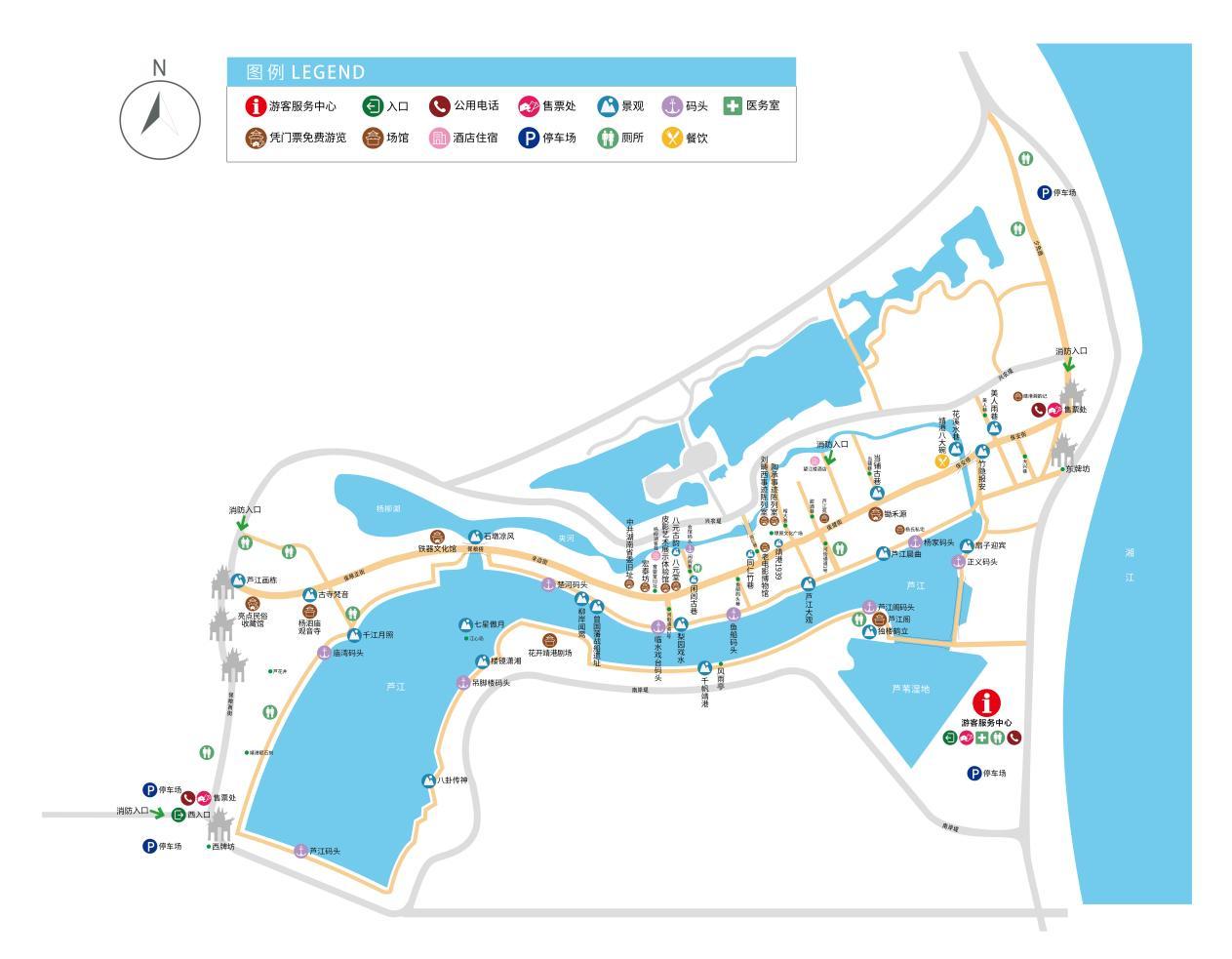 (靖港古镇景区导览总图）