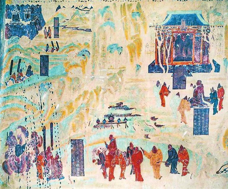 张骞出使西域图　莫高窟第323窟　初唐（本版图片均为资料图）