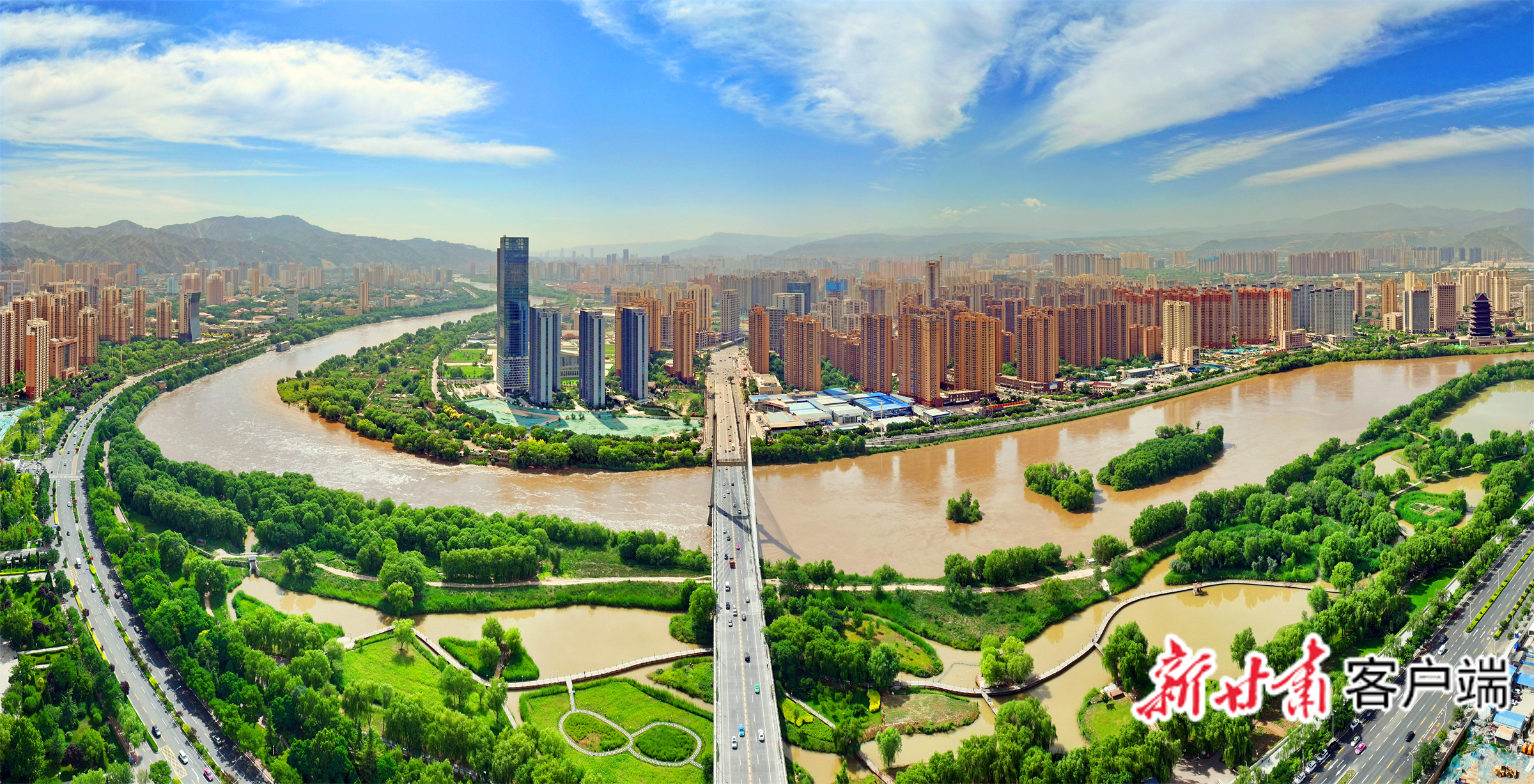 风景如画的兰州银滩湿地