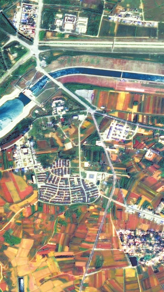 韩营村周边添绿不少,生态、产业双丰收(2024年5月16日摄)。 (图片来源:高分湖北中心)