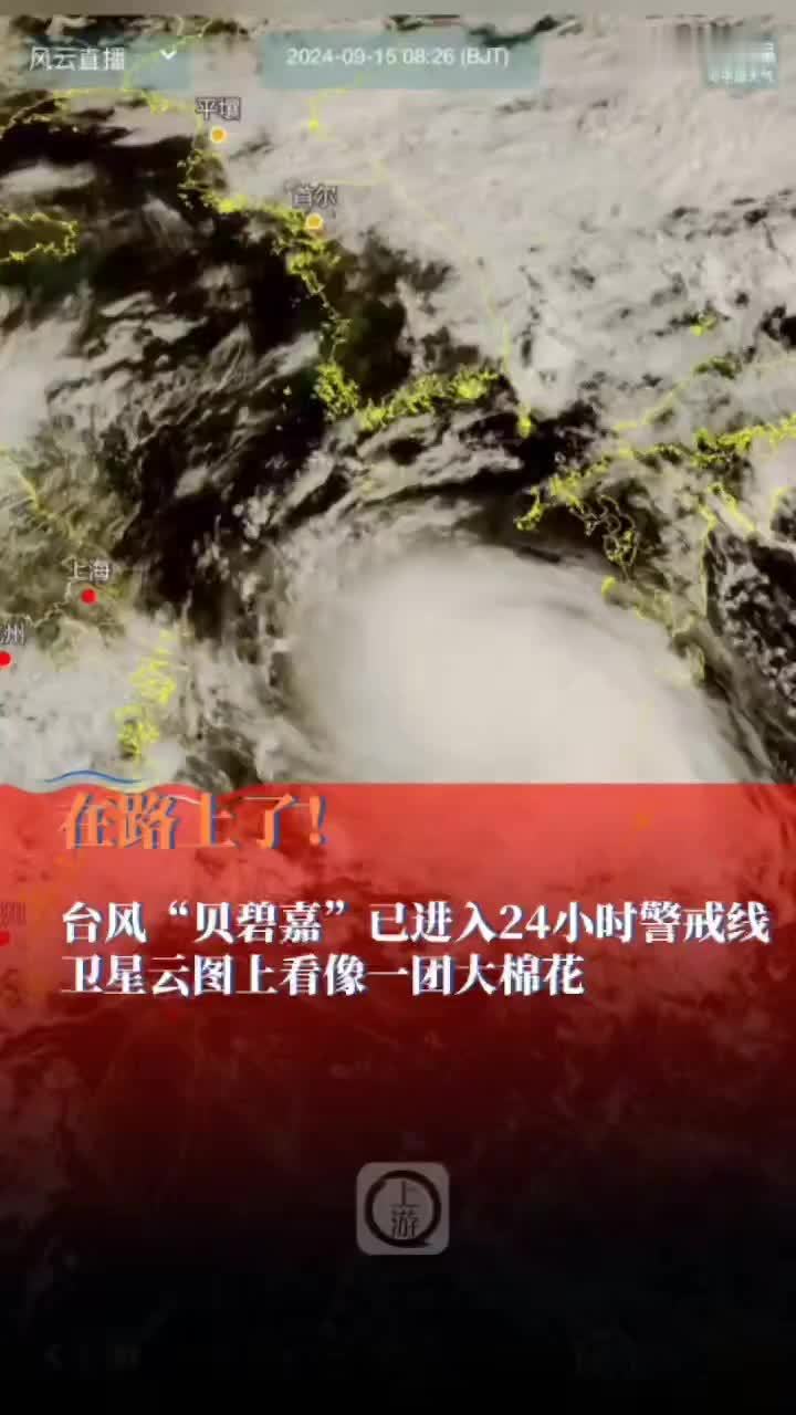 在路上了！台风“贝碧嘉”已进入24小时警戒线 卫星云图上看像一团大棉花