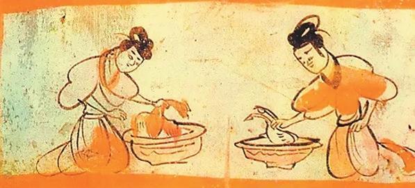 嘉峪关魏晋墓砖画《烫鸡图》