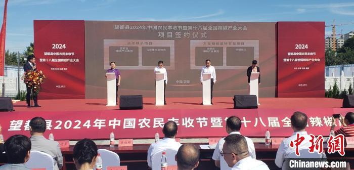 9月22日，第十八届全国辣椒产业大会项目签约仪式现场。徐巧明 摄