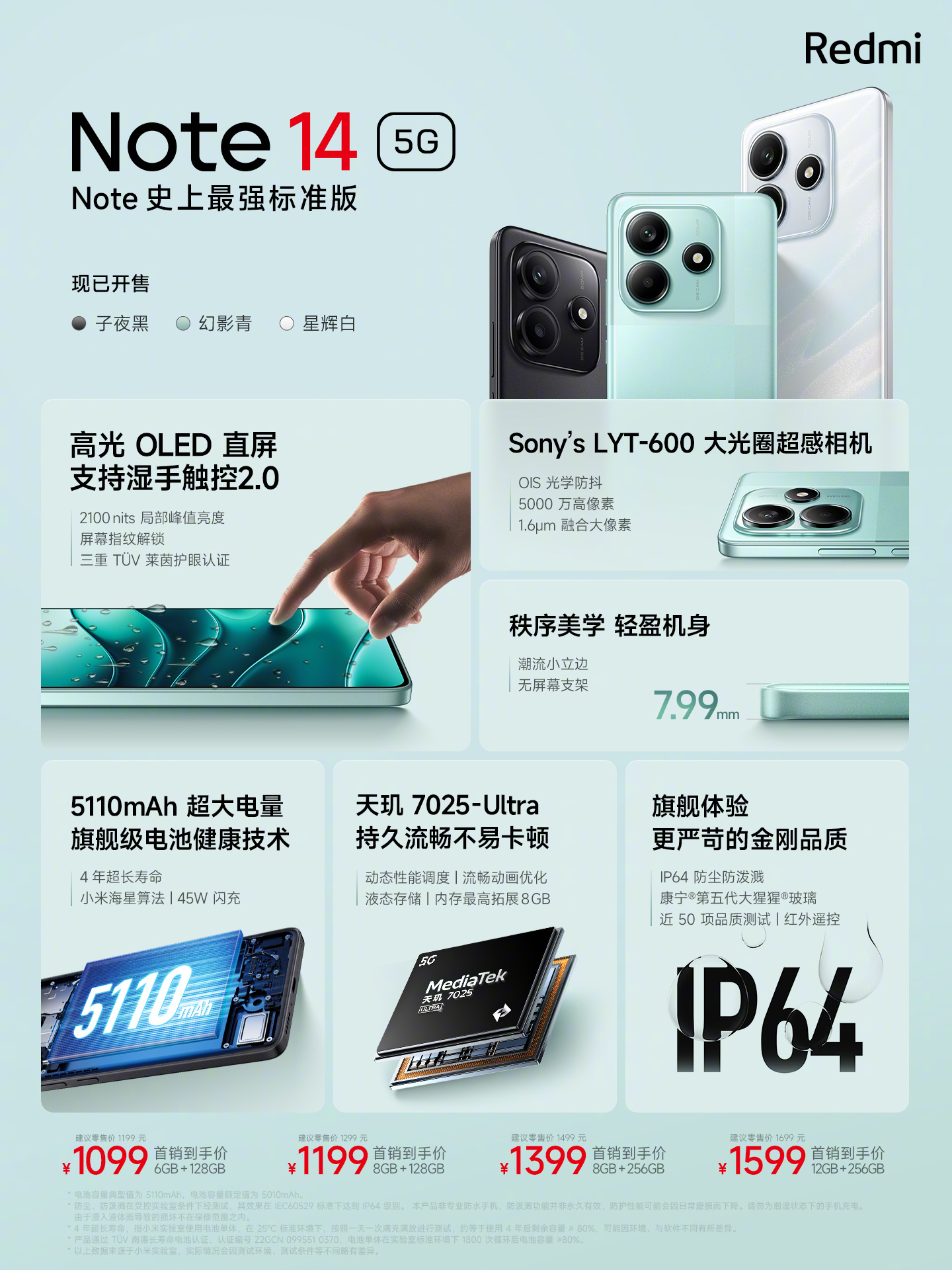 Redmi Note 14配置及售价