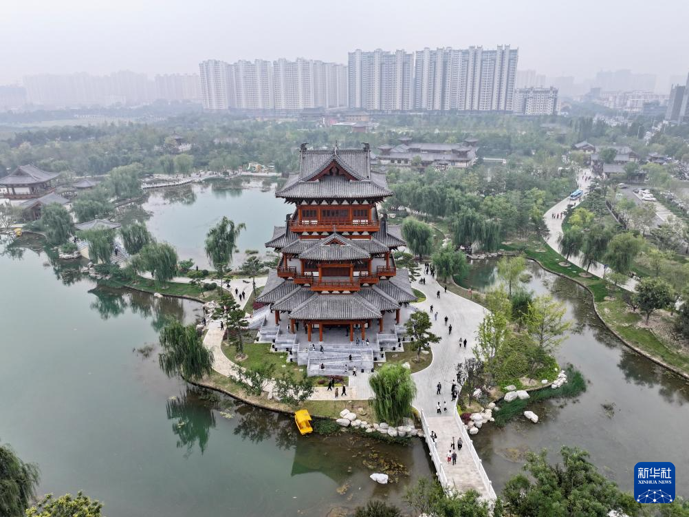 9月26日拍摄的河北定州众春园（无人机照片）。