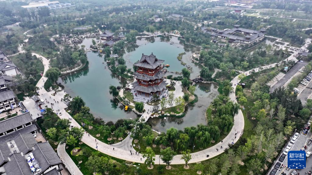 9月26日拍摄的河北定州众春园（无人机照片）。