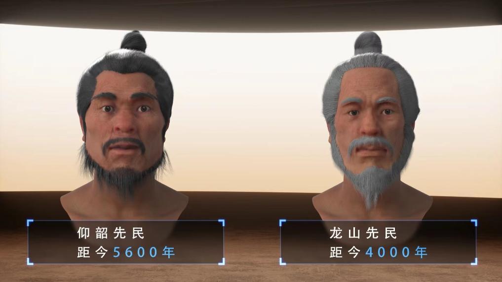 图为仰韶先民和龙山先民复原图。（受访者供图）