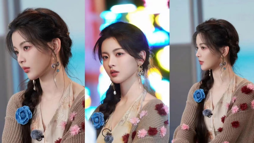 杨超越穿碎花裙温婉动人 扎侧麻花辫宛若林中仙子封面图