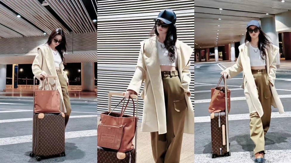 刘亦菲启程前往巴黎时装周 机场look随性时髦封面图