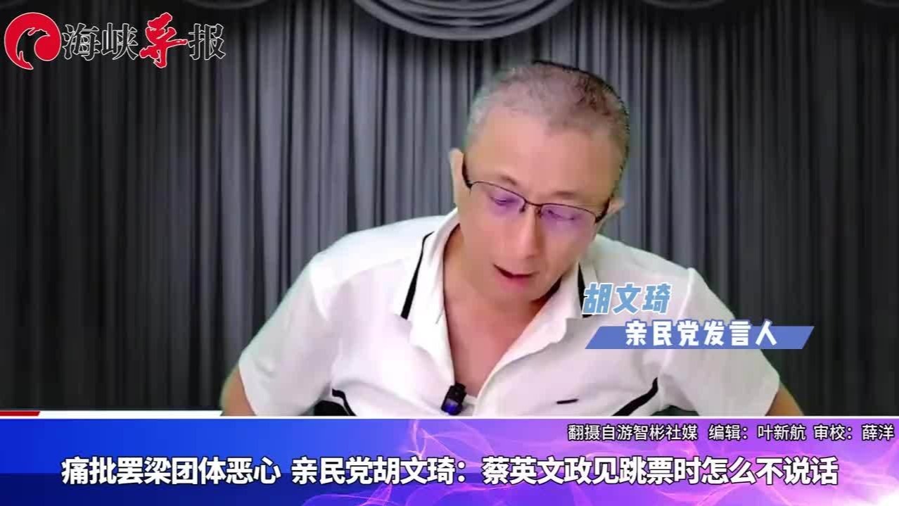 批“罢梁”团体恶心，亲民党胡文琦：蔡英文政见跳票时怎么不说话