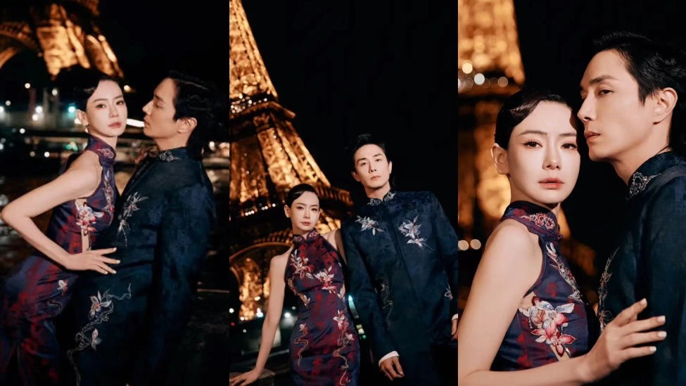 戚薇李承铉拍巴黎双人大片 穿中式礼服尽显中华美封面图