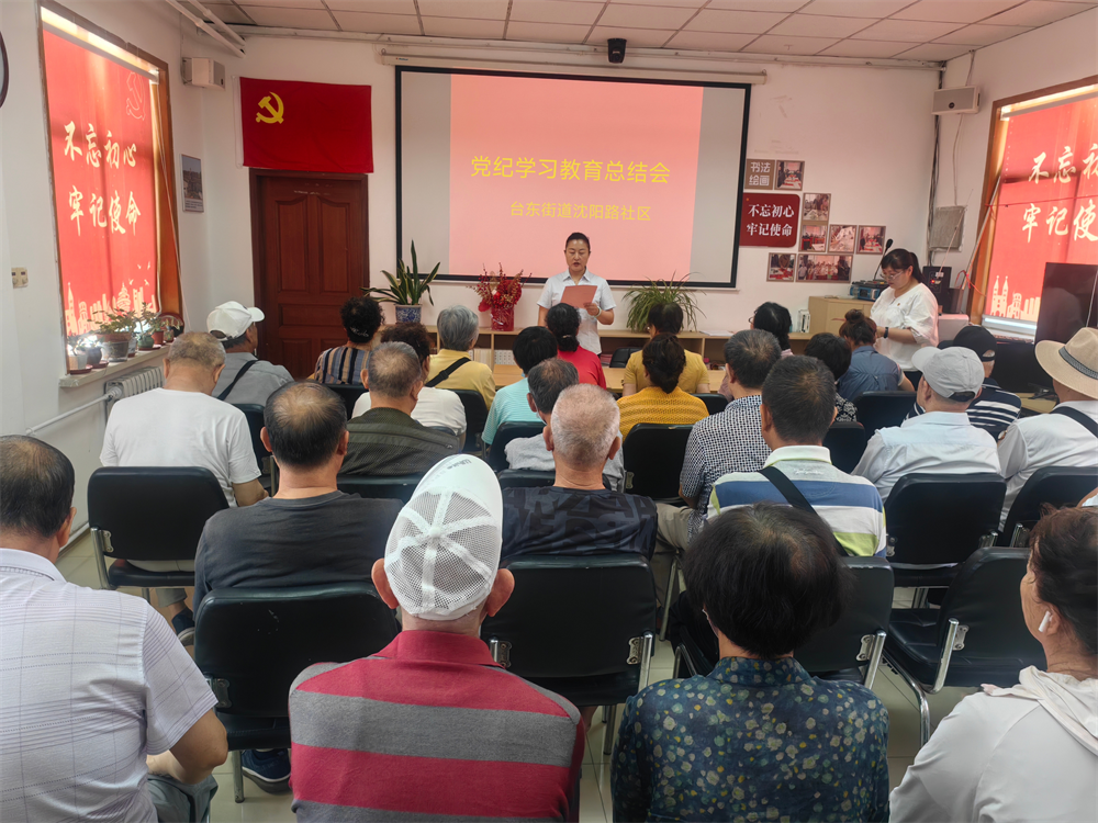 台东街道沈阳路社区党委召开党纪学习教育总结会