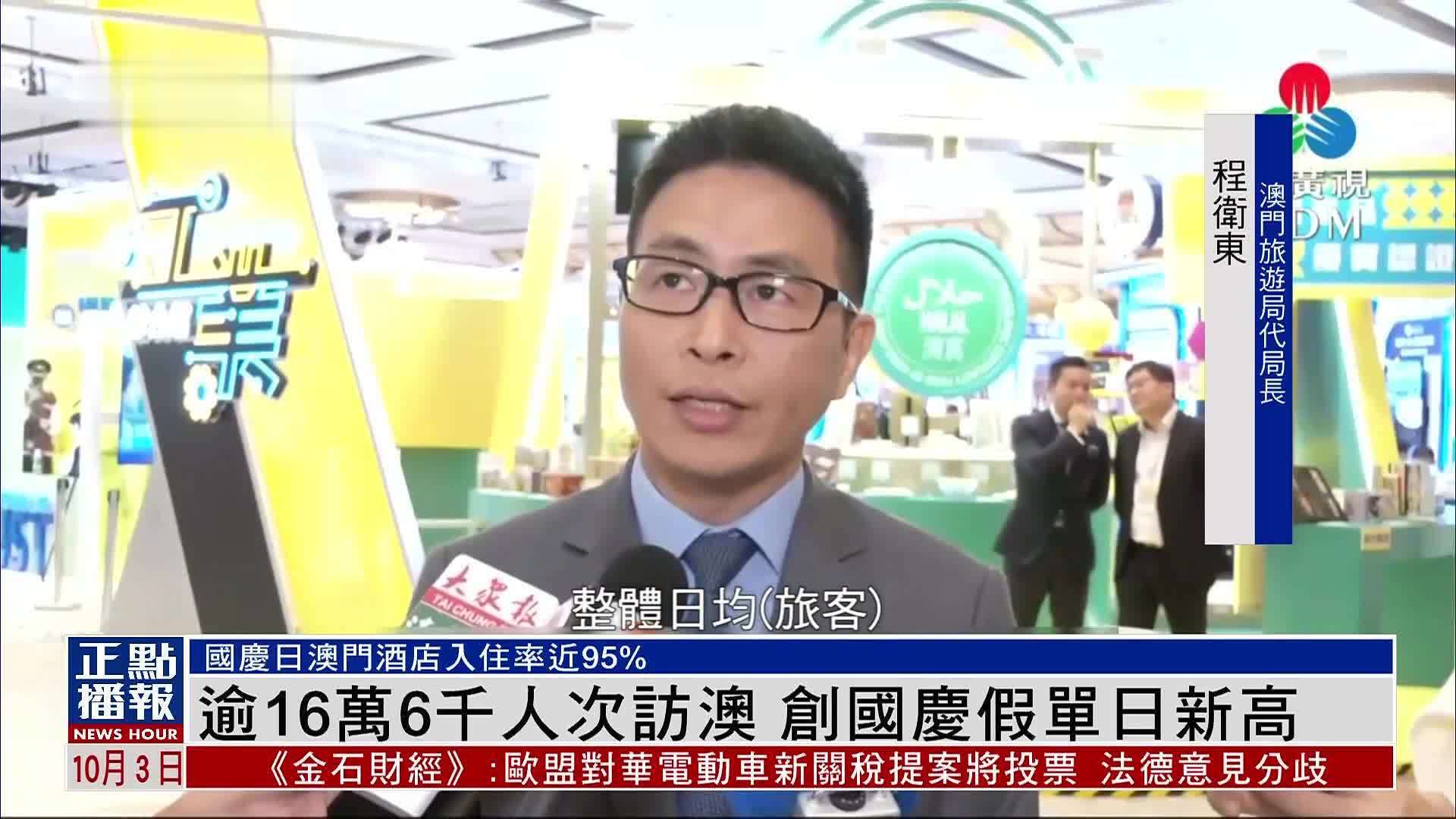 周六逾十六萬旅客抵澳