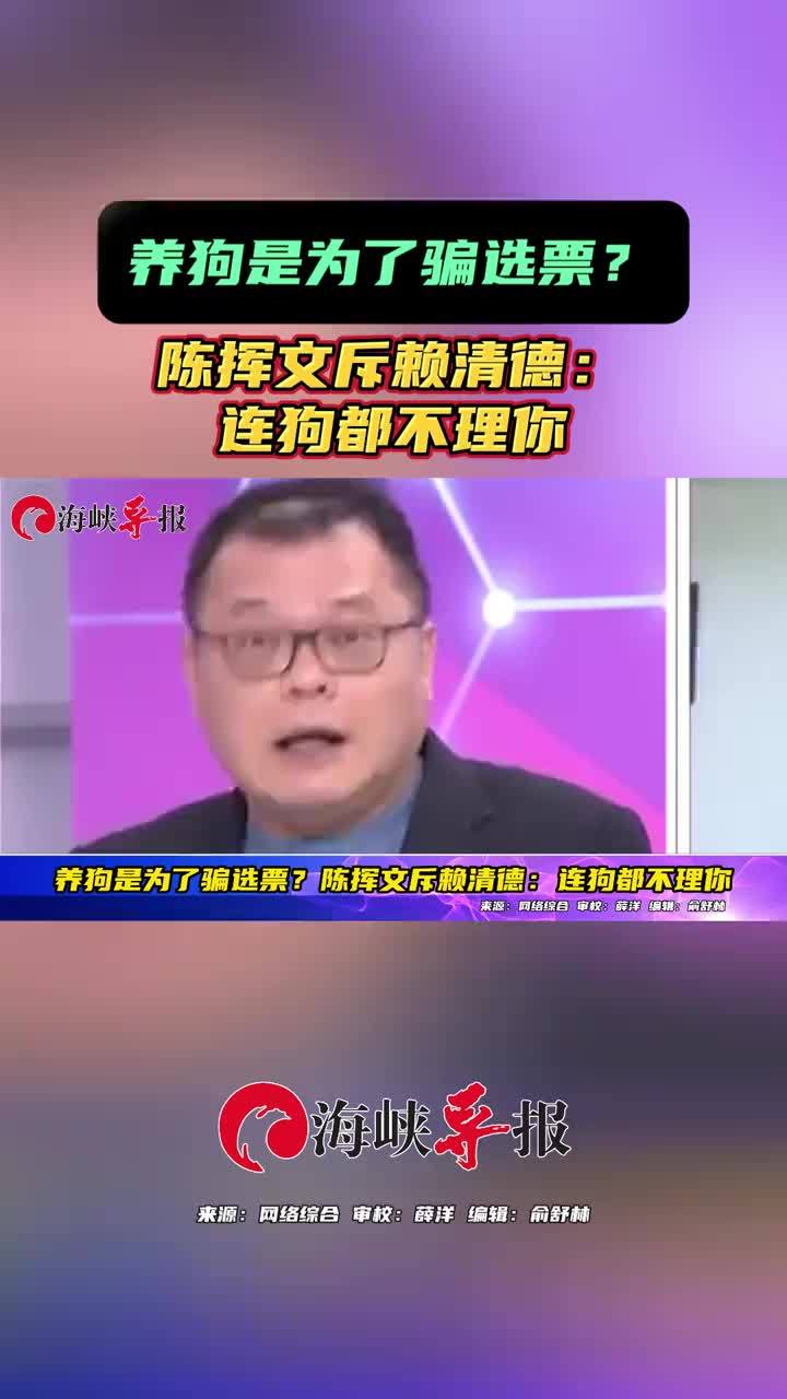养狗是为了骗选票？陈挥文斥赖清德：连狗都不理你
