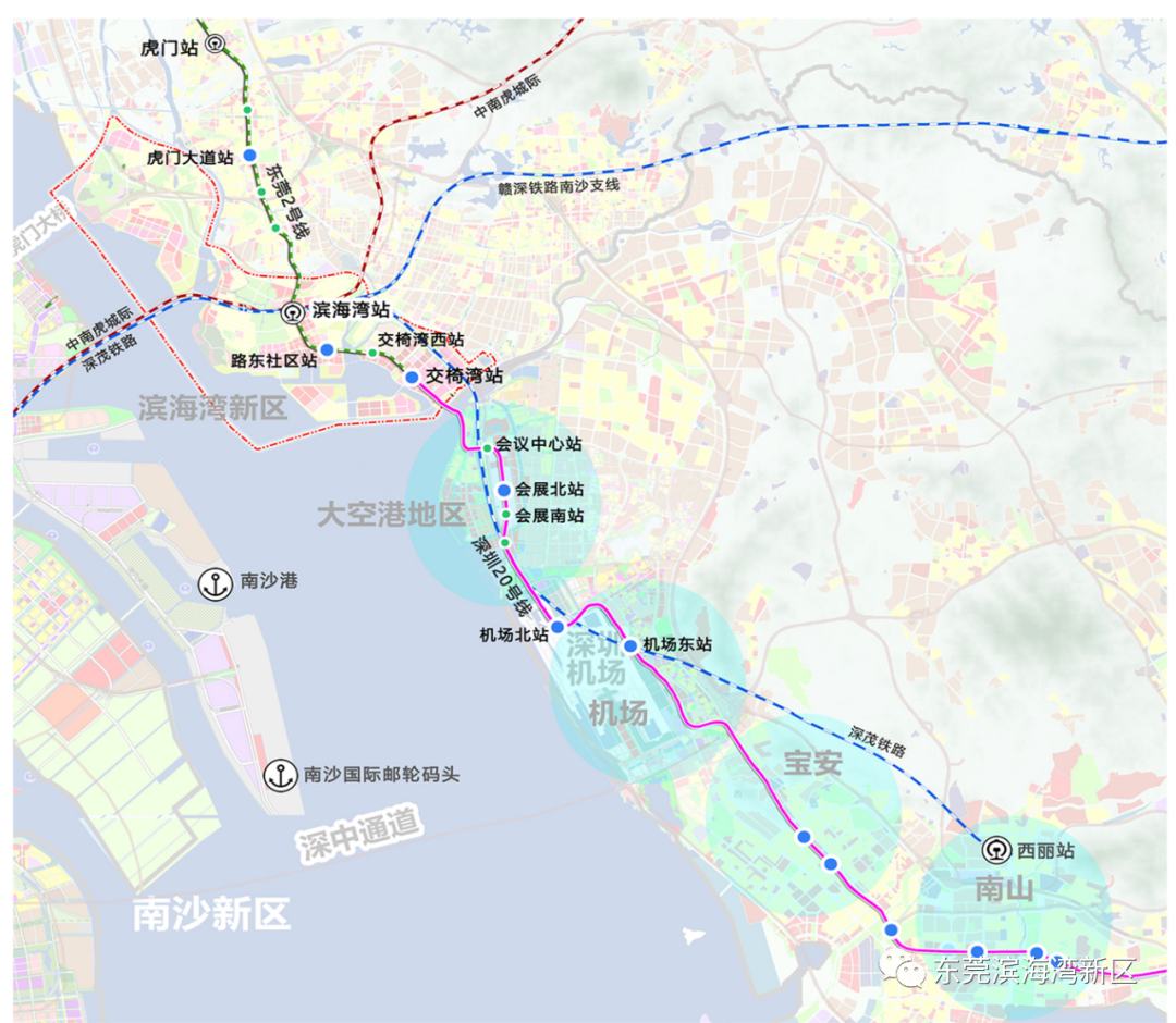 东莞地铁2号线与深圳地铁20号线对接示意图
