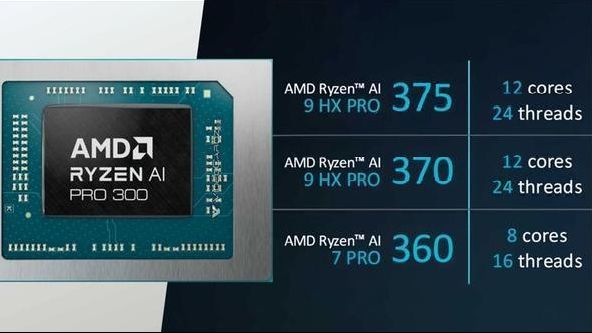 AMD推出銳龍AI PRO300系列商用處理器 最高12個Zen5核心