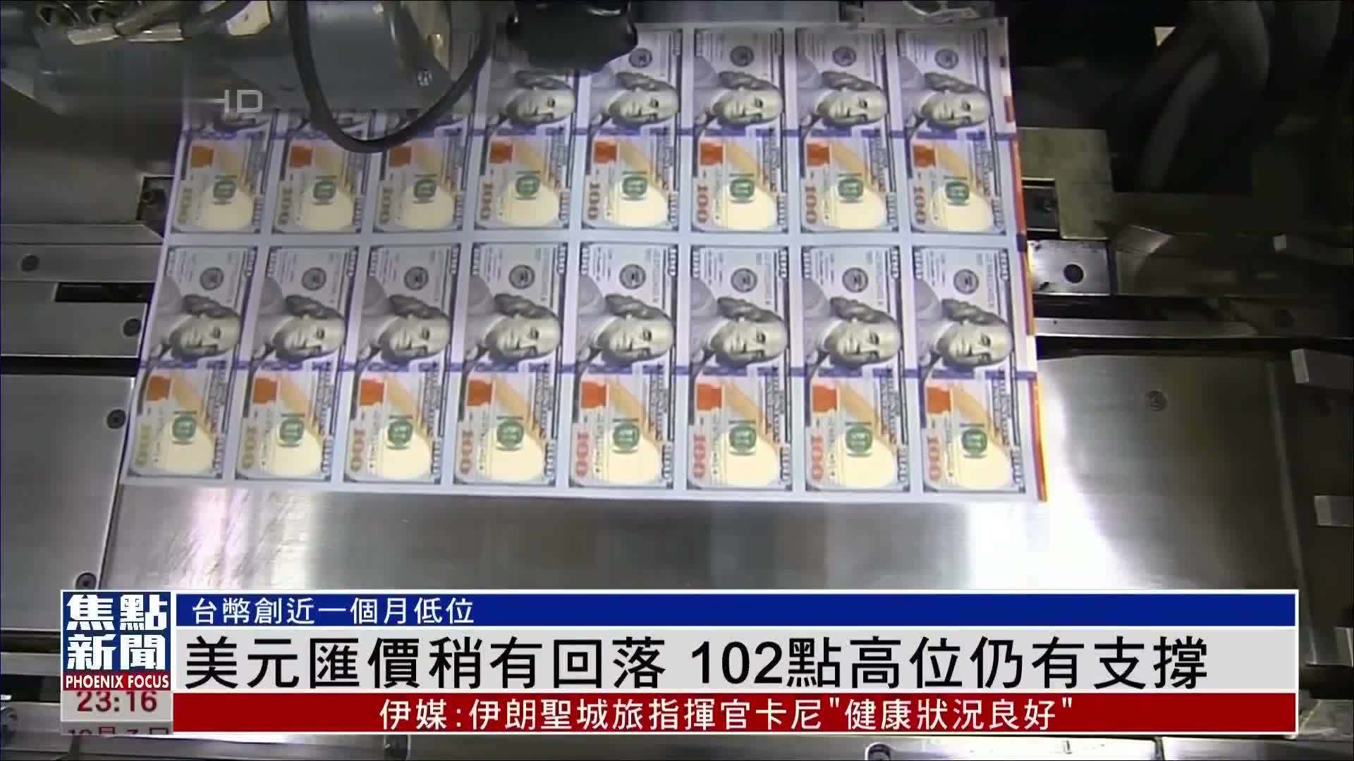 美元汇价稍有回落 102点高位仍有支撑