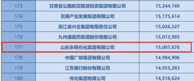 东明石化位列“2024年中国企业500强”177位