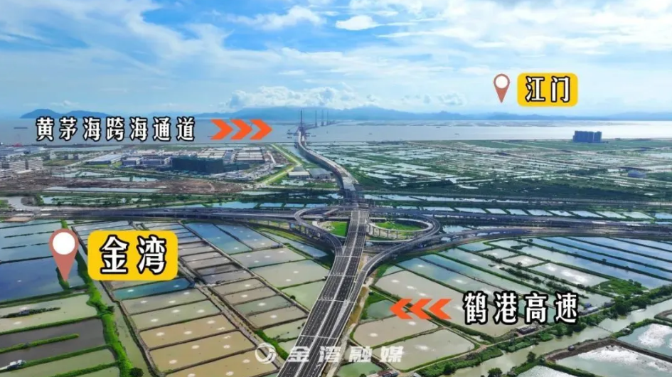 黄茅海跨海通道与鹤港高速无缝衔接