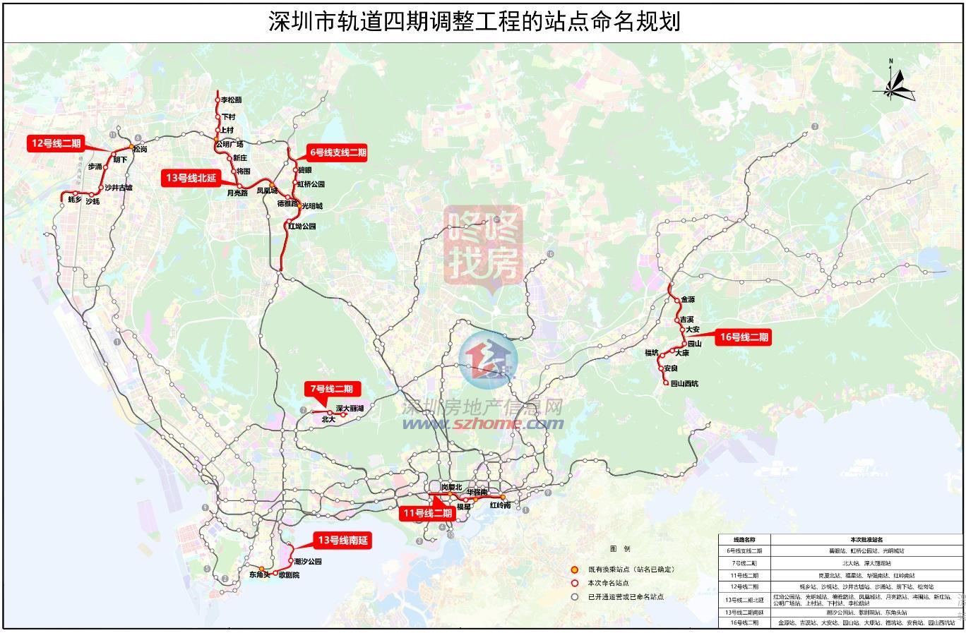 6条线37站，深圳地铁四期站点定名计划！13号线参观站变凤凰城站