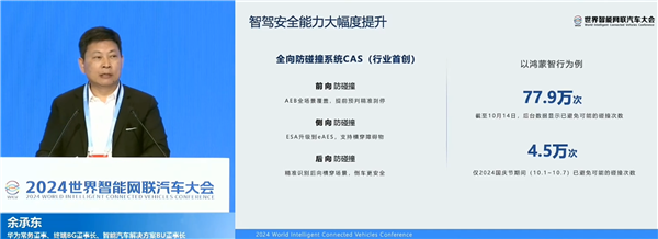 华为创始的全向防碰撞系统有多强 余承东：已为车主幸免77.9万次碰撞