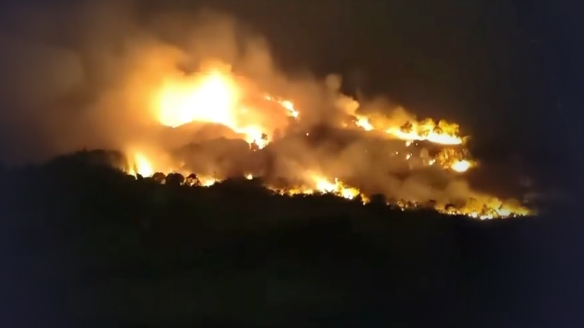 愿平安!贵州王乃山发生山火燃烧猛烈,几公里外可见火线_凤凰网视频_凤凰网