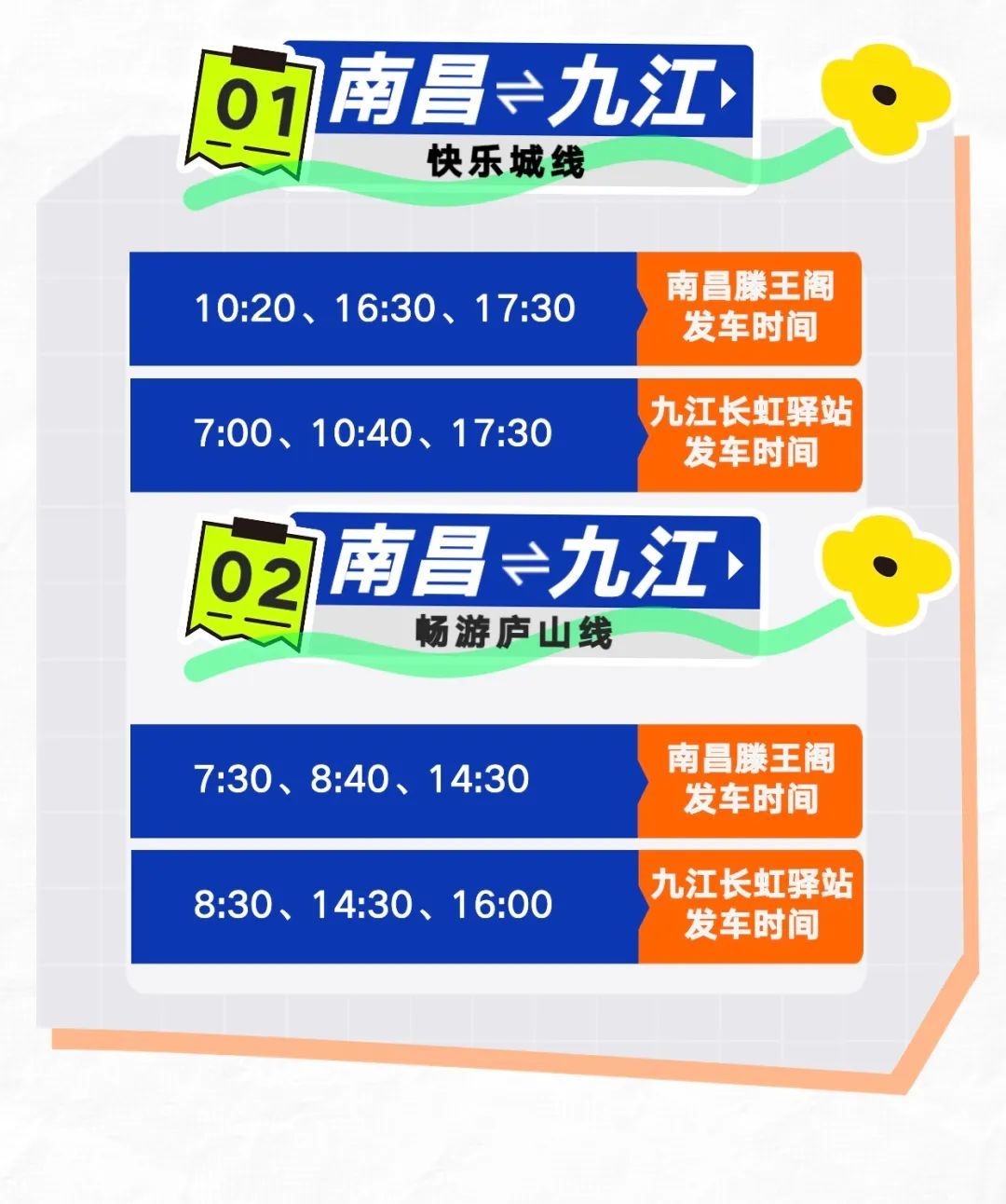 10月17日起，九江往返南昌“站点巴士”线路有调整