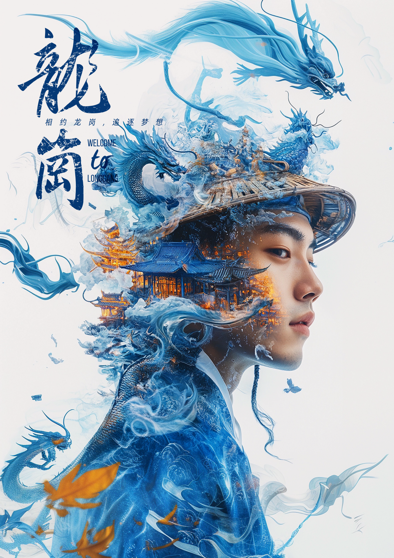 文旅海报类金奖作品《龙岗欢迎您》