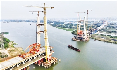 隆兴大桥西支主桥建设实景图