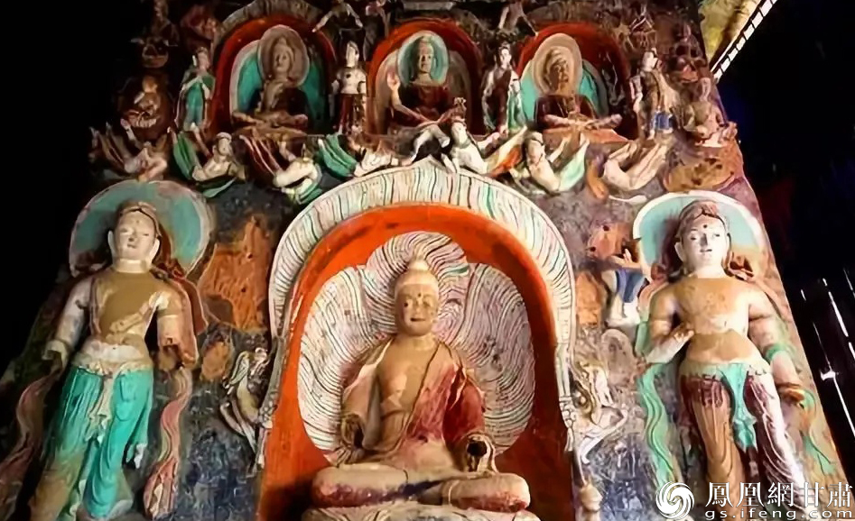 马蹄寺石窟群金塔寺悬雕彩塑飞天有“东方飞天之精华”的美誉 张掖市委宣传部供图