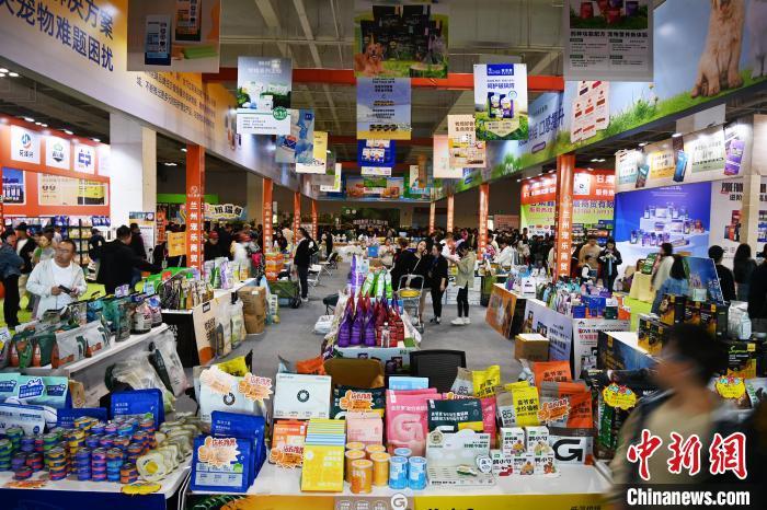 10月20日，展出的各类宠物相关产品。中新社记者　九美旦增　摄
